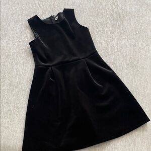 Elegant Black Faux Velvet Holiday Dress